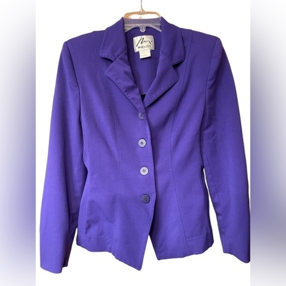 Malisy Tailored Jacket Wool Blazer Vintage Italy Women’s Wool‎ Purple Feminine 8